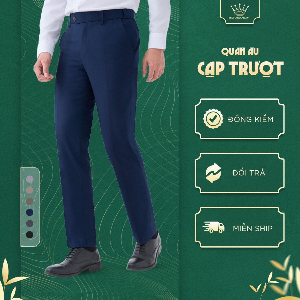 Quần âu nam RICHARD ADAM chính hãng, cạp trượt, co giãn tốt, hạn chế nhăn, phai màu QA100721