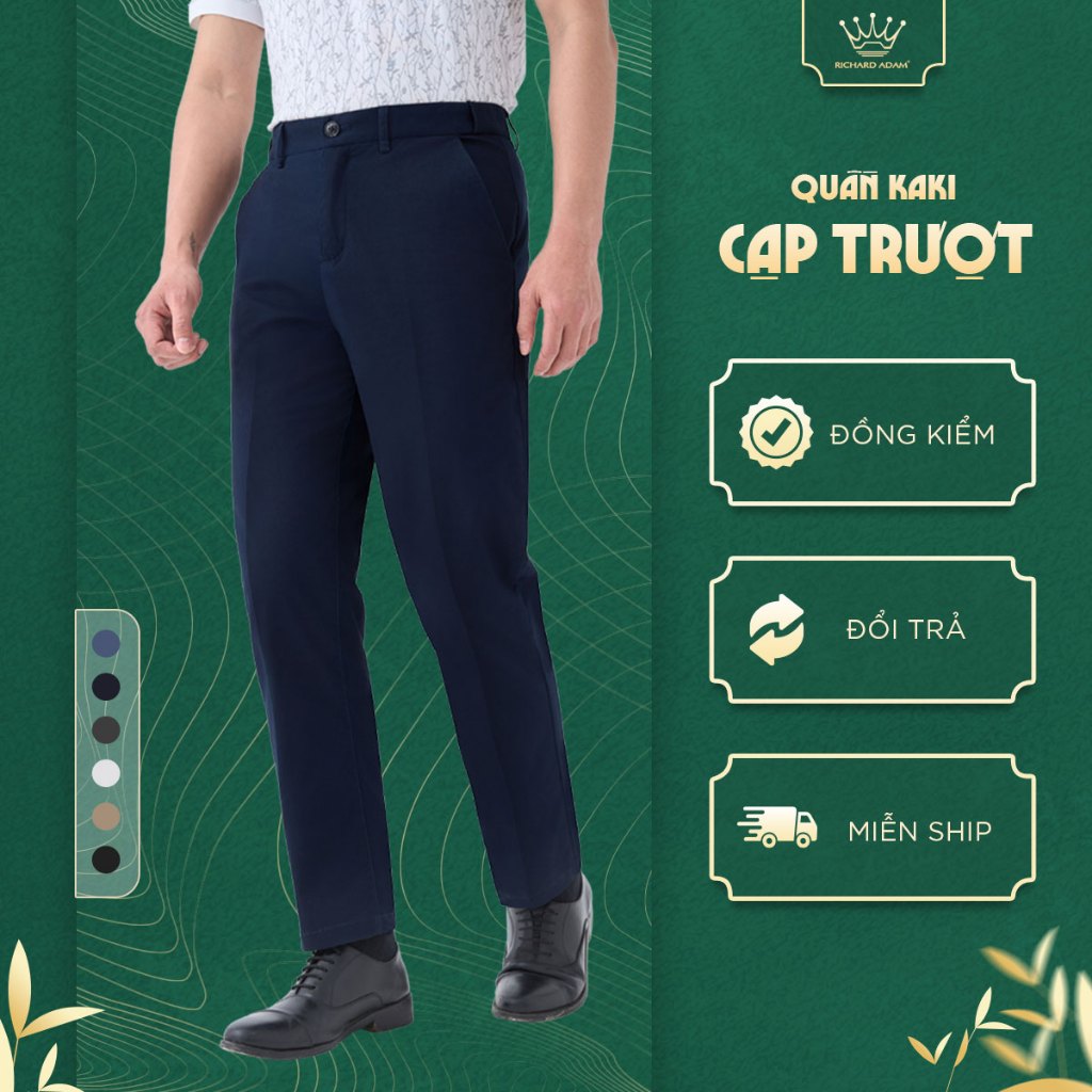 Quần Kaki Cạp Chun Ấn Cao Cấp RICHARD ADAM Vải Mềm Mịn Co Giãn Tốt, Phom Regular Đứng Dáng QK221024