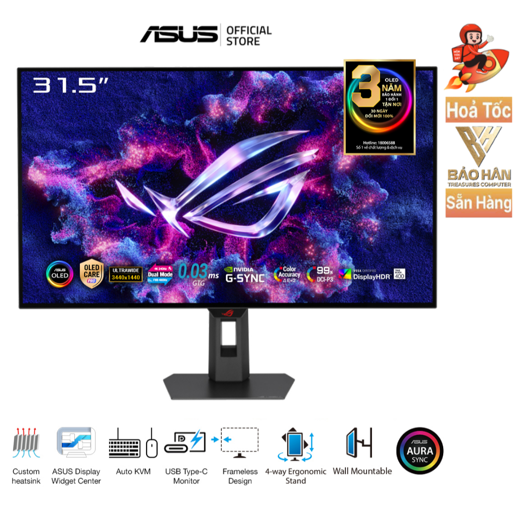 Màn Hình Gaming ASUS ROG Strix XG32UCWMG 32inch/ FHD/ OLED/ 480 Hz - Hàng Chính Hãng