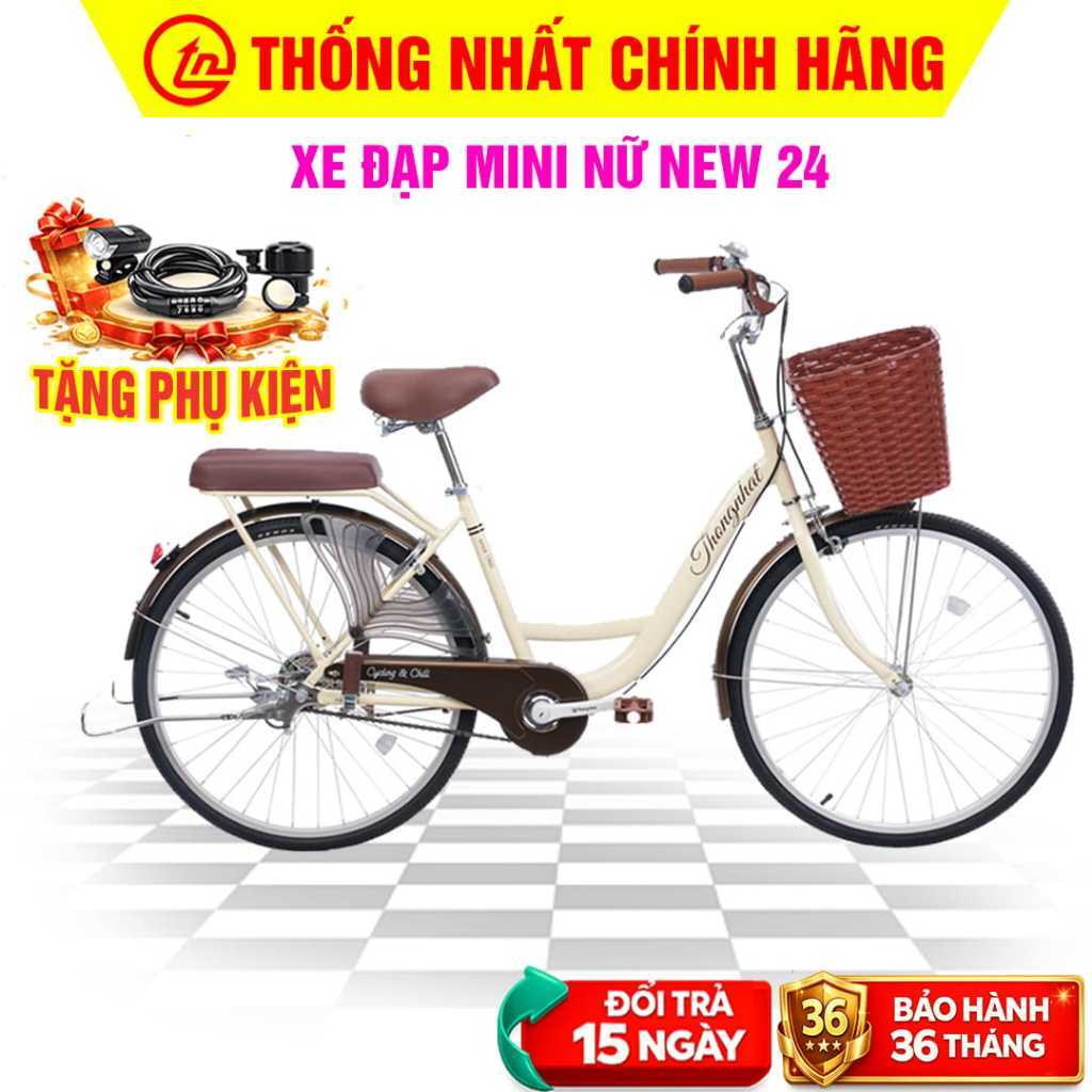 Xe Đạp Thống Nhất Mini Nữ Học Sinh, Người Lớn [TẶNG PHỤ KIỆN] Xe đạp Thống Nhất New 24, Wahama nữ tính, đi làm, đi học