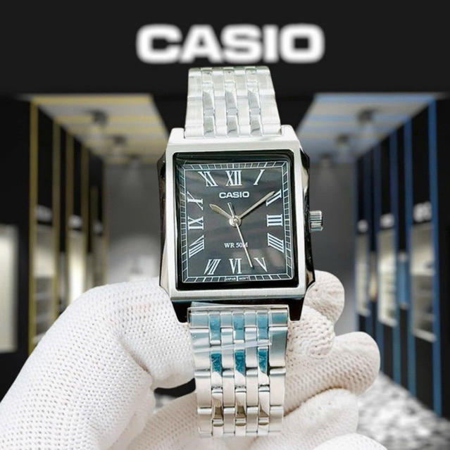 Đồng Hồ Nam Casio MTP-B190D-1A Chính Hãng – Tank Model – 5ATM – Dây Thép Không Gỉ – Quartz Japan