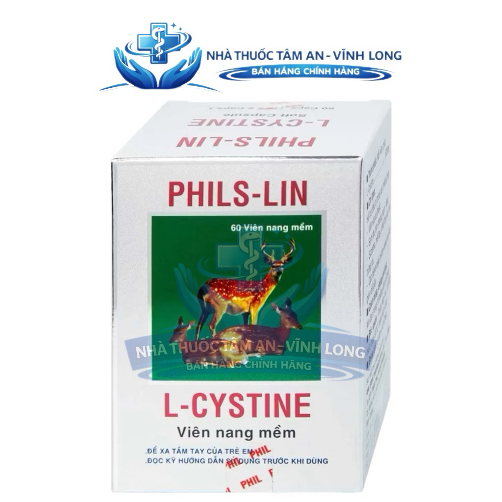 L-Cystine Phils Lin - Viên Uống Đẹp Da, Dưỡng Da, Nám Tàn Nhang, Chống Lão Hoá, Rụng Tóc (Hộp 60 Viê