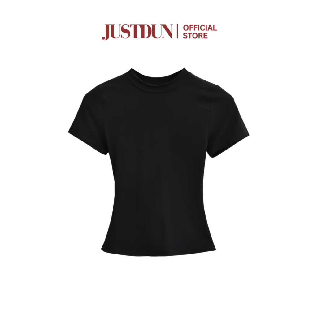 Áo thun croptop cộc tay nữ basic chất cotton mịn co giãn Justdun CT4 | BigBuy360 - bigbuy360.vn