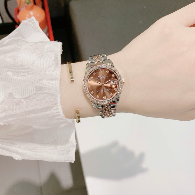 Mua 1 tặng 2 (pin + cắt dây). Đồng Hồ Nữ  Ánh Kim 4 màu – Form sang – Chống Nước Sinh Hoạt