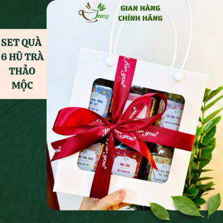[Hoả Tốc] Set Quà Tặng 8/3 set 6 Hũ 200ml Trà Thảo Mộc Thắt Nơ - Treesy