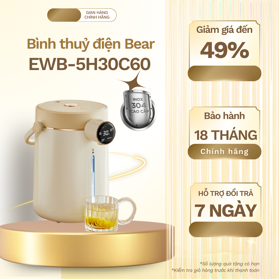 Bình thuỷ điện Bear 3L EWB-5H30C60