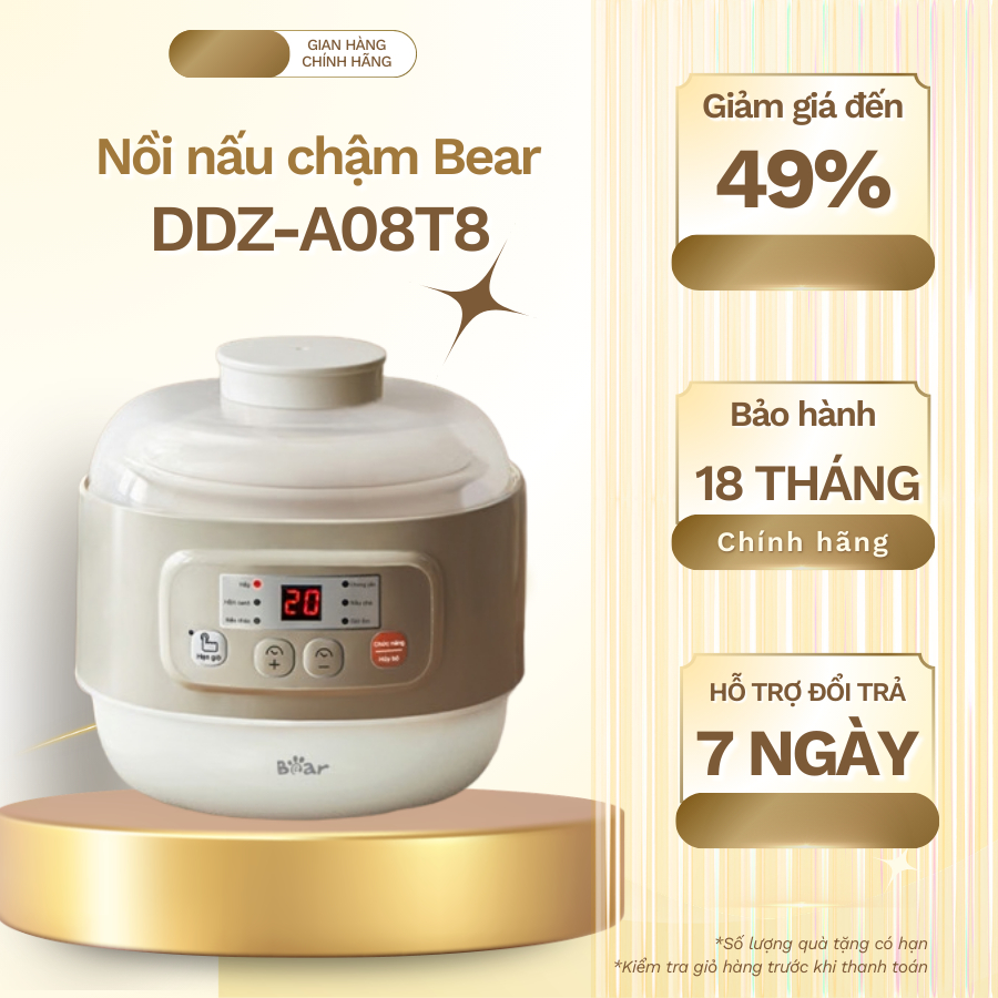 Nồi nấu chậm Bear 0.8L DDZ-A08T8