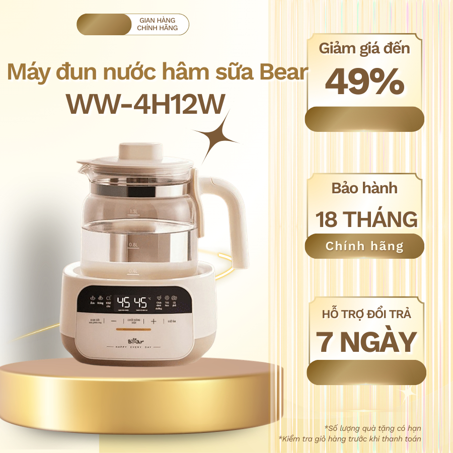 Máy đun nước hâm sữa Bear WW-4H12W