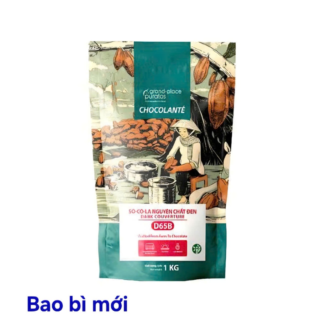 Socola puratos nút đen Ghana dark 65% 1kg