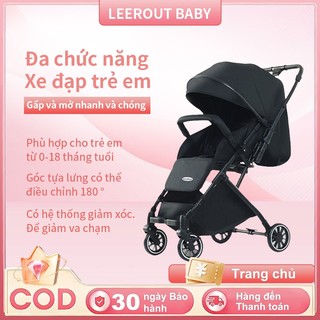 LEEROUT BABY Xe đẩy trẻ em, có thể gấp lại, điều chỉnh 3 mức độ (ngồi/ngả/nằm), đệm ghế
