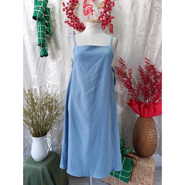 LINLY STORE thanh lý - Đầm hai dây thắt nơ eo bymo - SIZE M