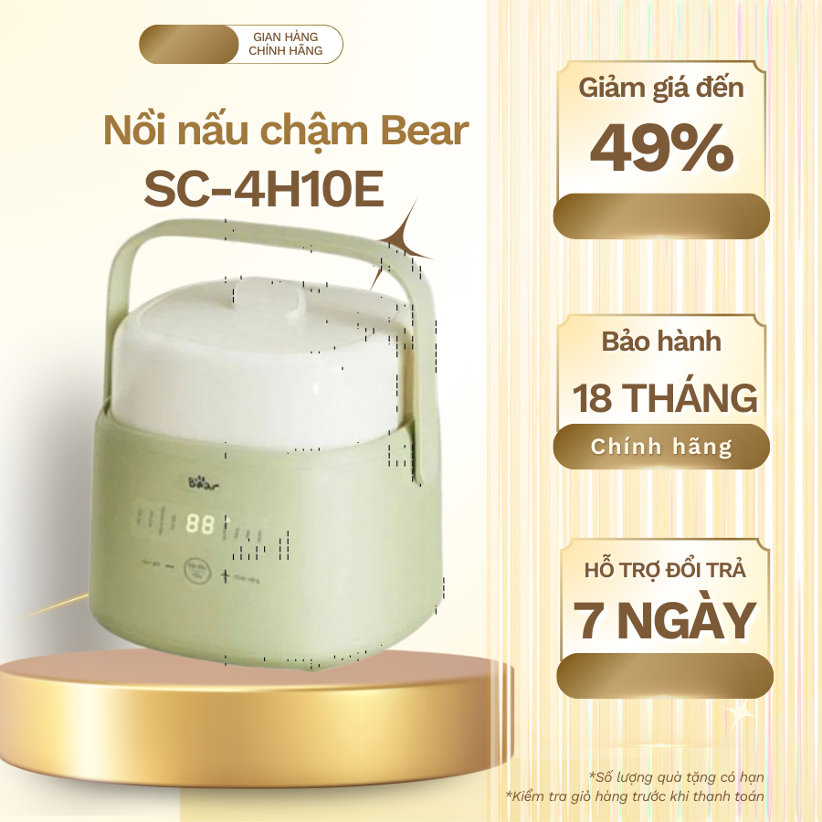 Nồi nấu chậm 1.0L Bear SC-4H10E (Bản Quốc Tế)