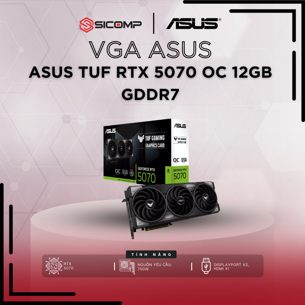[FV] VGA ASUS TUF RTX 5070 OC 12GB GDDR7, BH 3Y