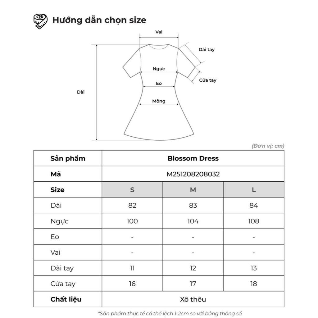 Đầm babydoll nữ tay cánh tiên THE C.I.U, đầm xô thêu hoa form suông xòe nữ tính – Blossom Dress | BigBuy360 - bigbuy360.vn