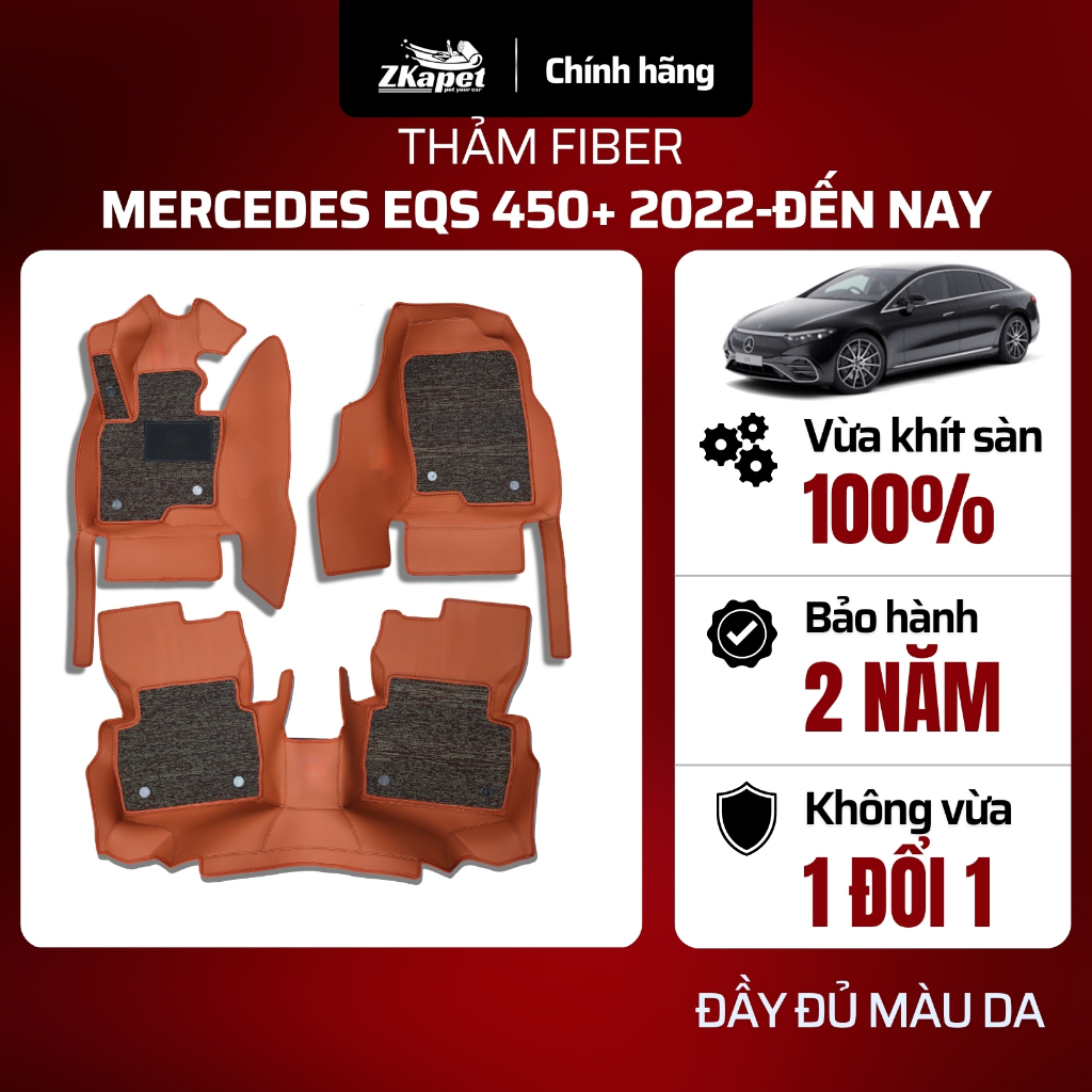Thảm Lót Sàn Ô Tô Da Fiber Xe Mercedes EQS 450+ năm 2022-Đến Nay 5 chỗ ZKAPET