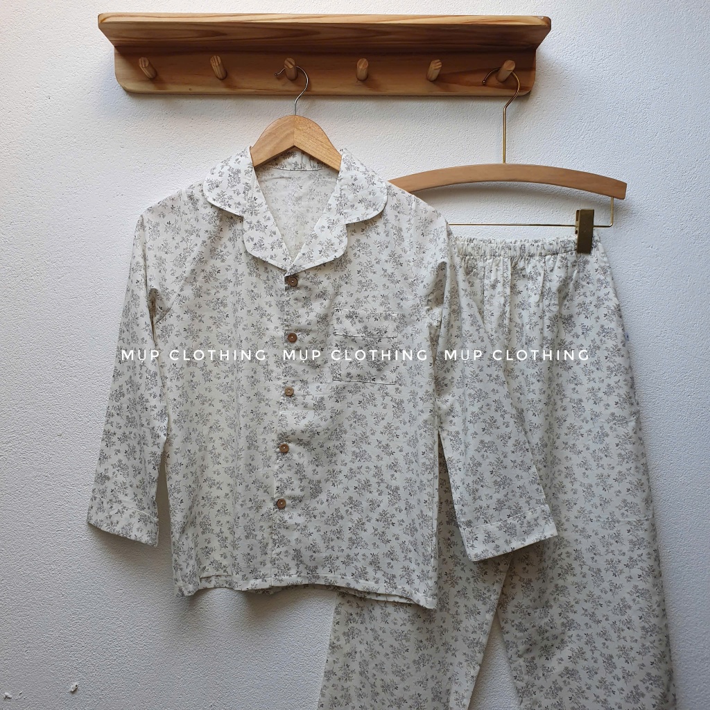 Bộ mặc nhà, bộ ngủ nữ Pyjamas cotton cao cấp dài tay Mụp Clothing