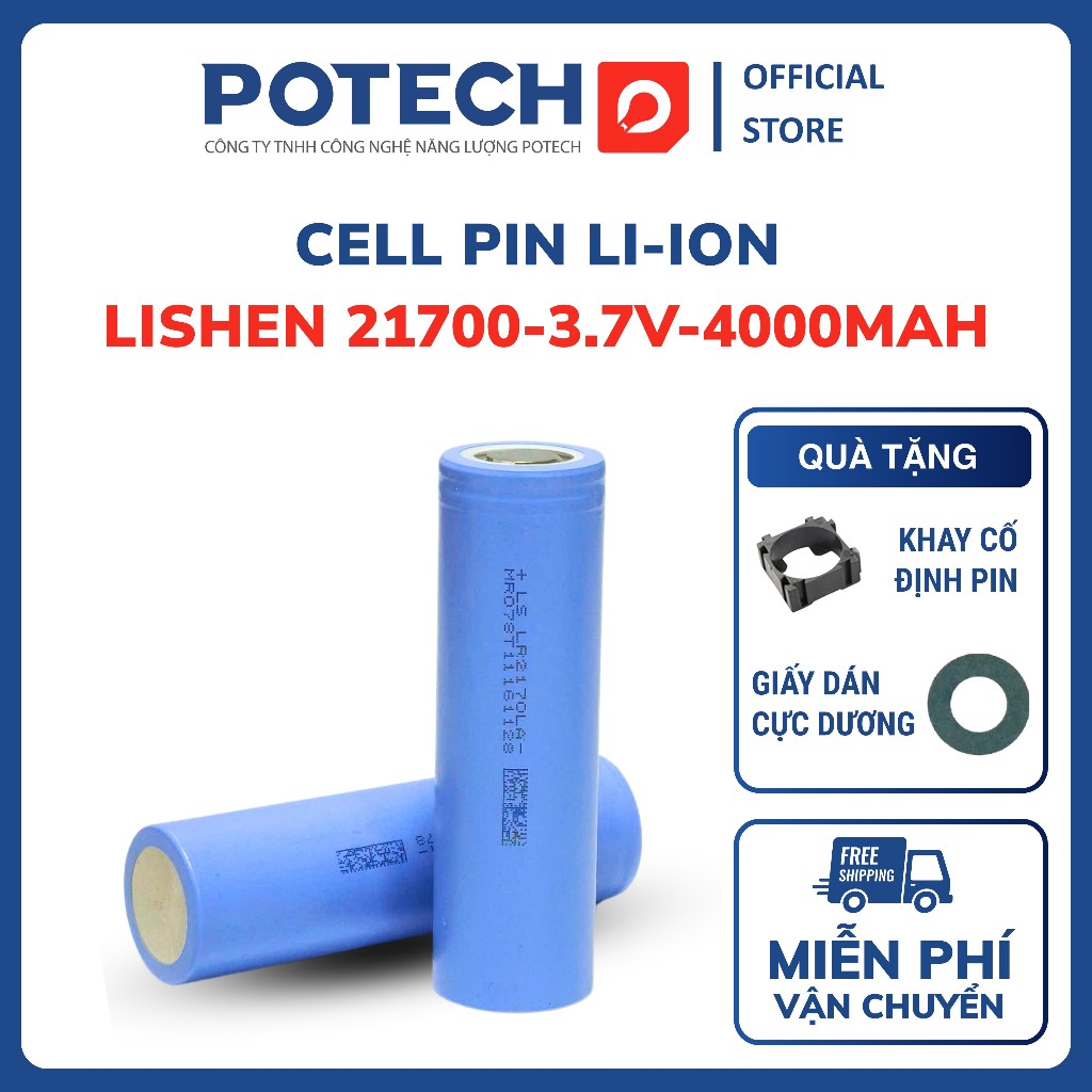 Cell pin Li-ion 21700 Lisen LS-LR2170LA-3.7V-4000mAh dòng xả liên tục 35A - Hàng mới 100%