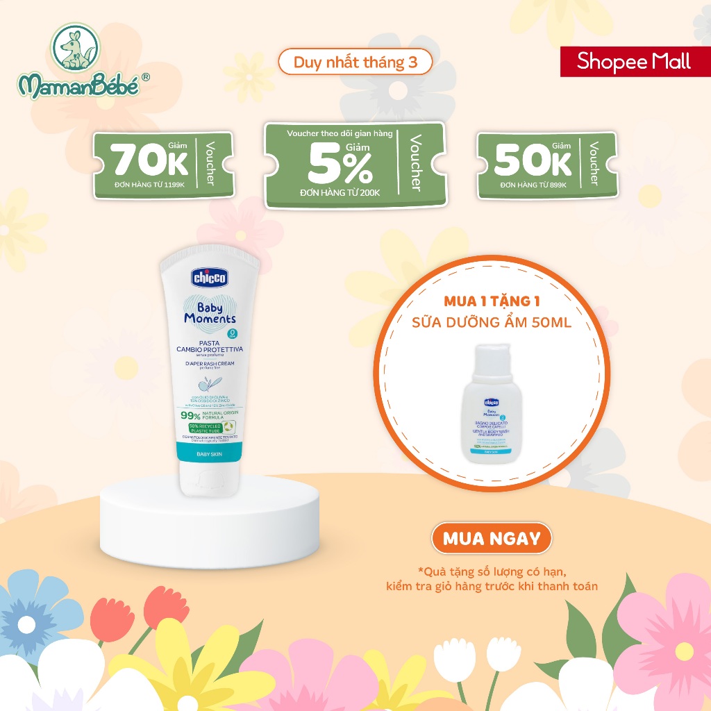 (MamanBébé chính hãng) Kem hăm ba tác động Chicco 0M+ 100ml