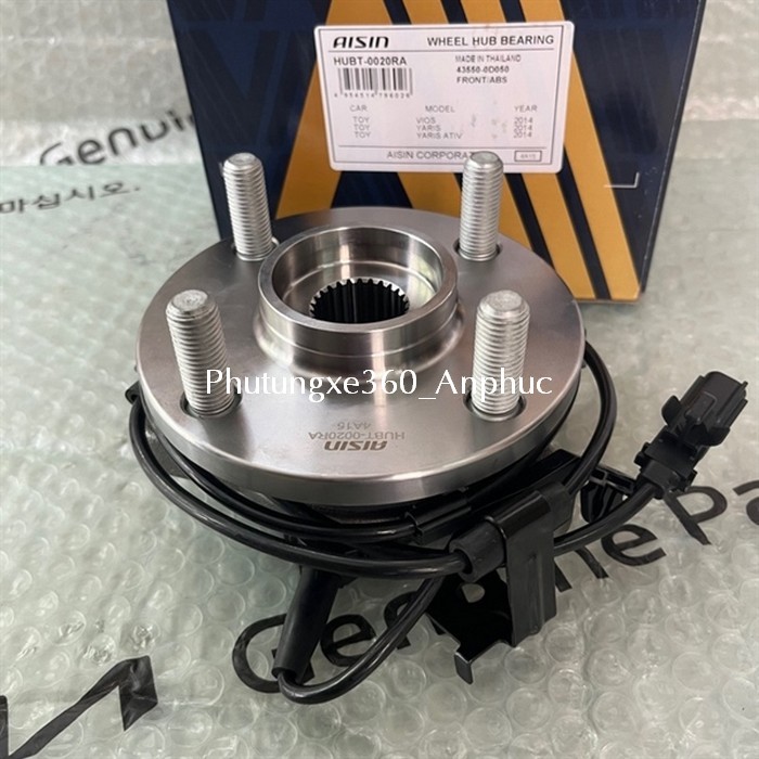 Bạc đạn bánh trước phải Vios, Yaris 2014-2024 hàng Aisin Japan HUBT-0020RA #Toyota 43550-0D050