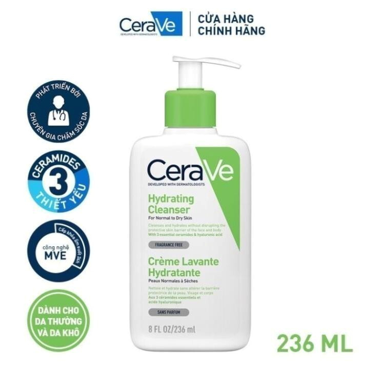 Sữa Rửa Mặt CeraVe Foam Cleanser 236ml Dạng Tạo Bọt Làm Sạch Hằng Ngày Phù Hợp Da Dầu Và Da Khô Nhạy
