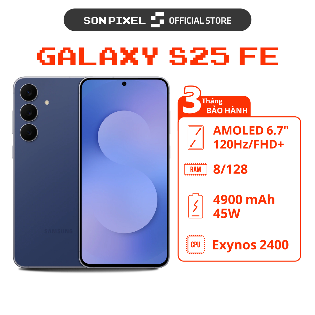 Điện Thoại Samsung Galaxy S25 FE, Chip Exynos 2400, Màn hình 6,7 Inchs Dynamic LTPO AMOLED 2X 120Hz.