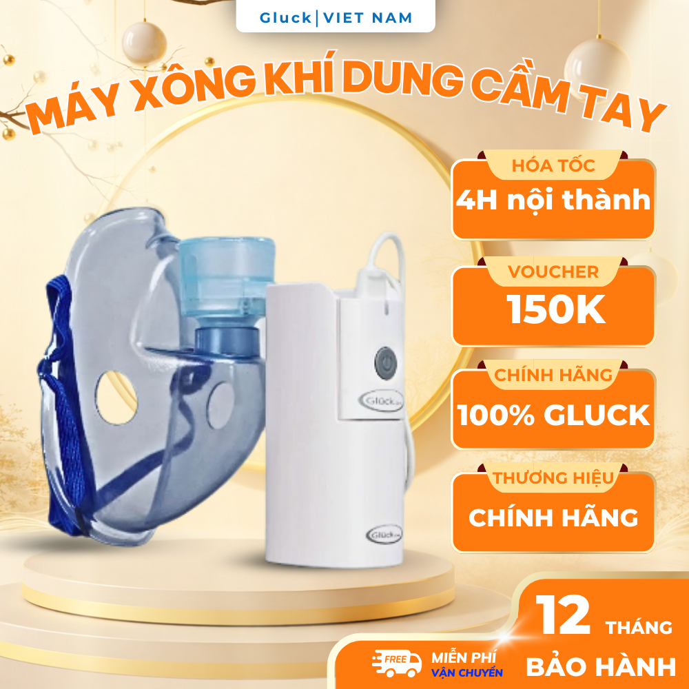 Máy Xông Mũi Họng Khí Dung Cần Tay GLUCK GC-10 Ngăn Ngừa Viêm Mũi Họng, Viêm Xoang Cho Bé Chính Hãng