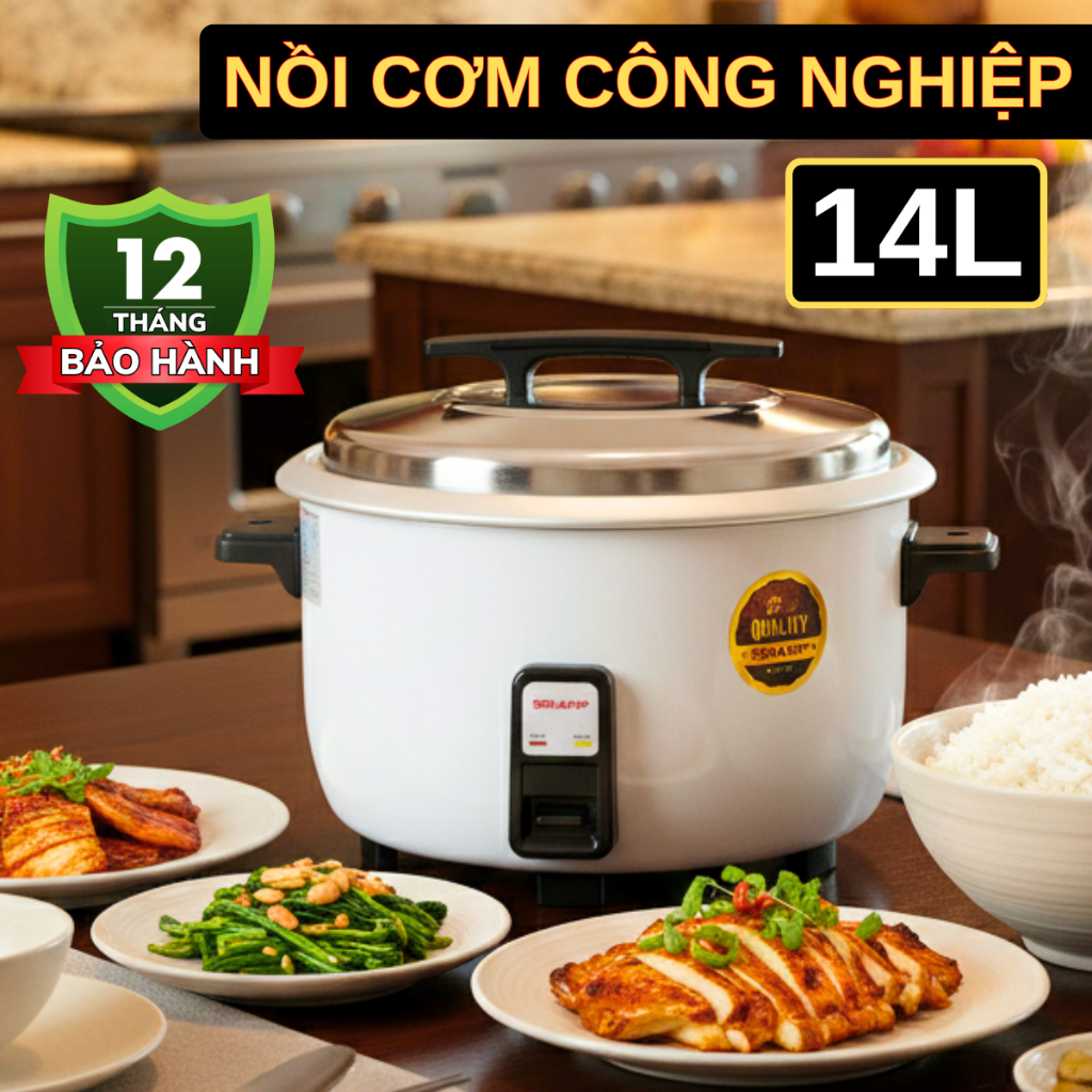 Nồi cơm điện công nghiệp SRAPP công suất 4000W, nồi cơm dung tích lớn 10L, 14L siêu to khổng lồ