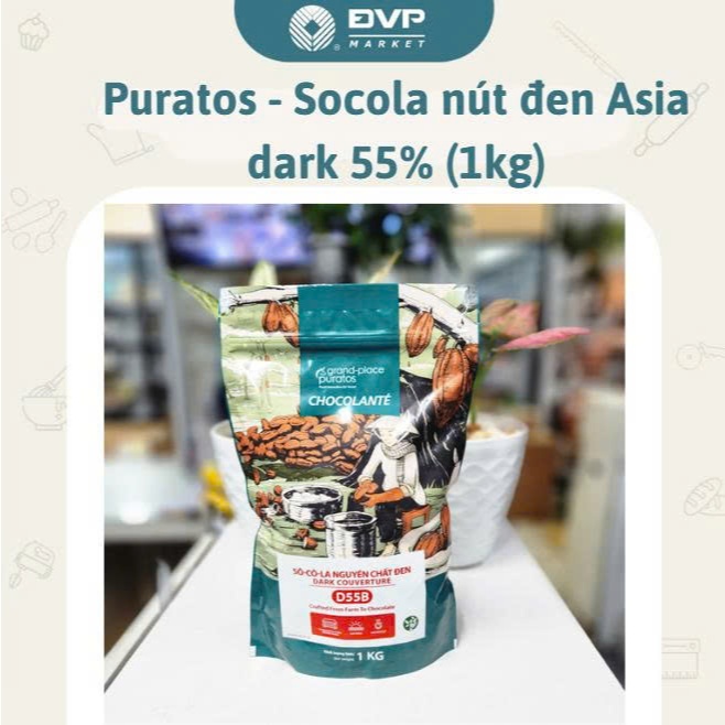 Puratos - Socola nút đen Asia dark 55% (1kg)
