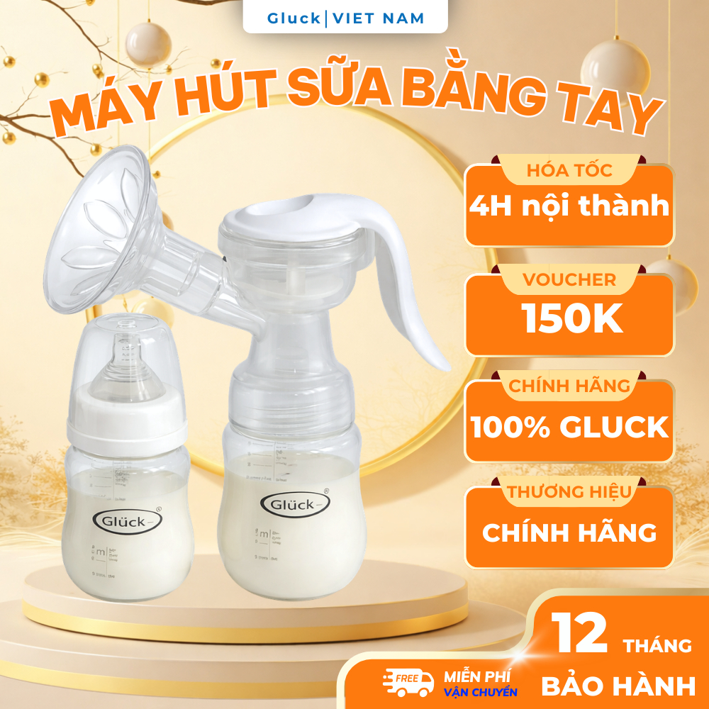 Máy Hút Sữa Bằng Tay GP22-2 Kèm Bình Đựng Và Núm Ti Cho Bé Gluck