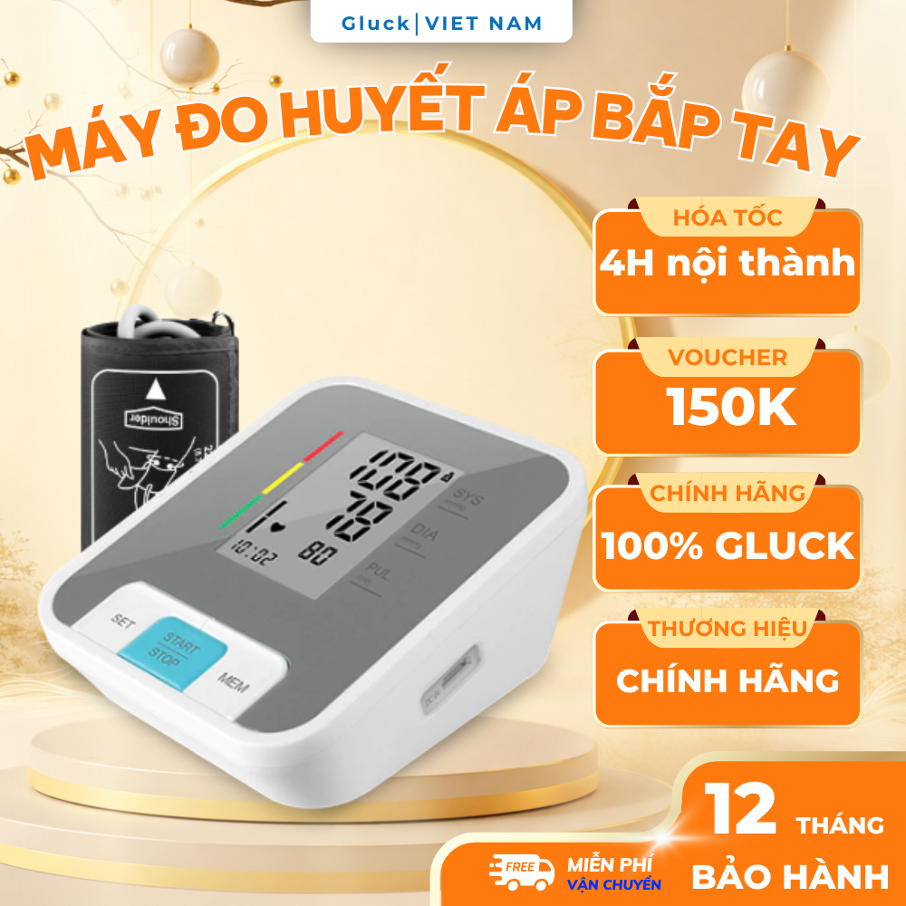 Máy Đo Huyết Áp Bắp Tay GLUCK - B56 Tự Động Đo Nhịp Tim, Chất Lượng Đạt Chuẩn Y Tế [Chính Hãng]