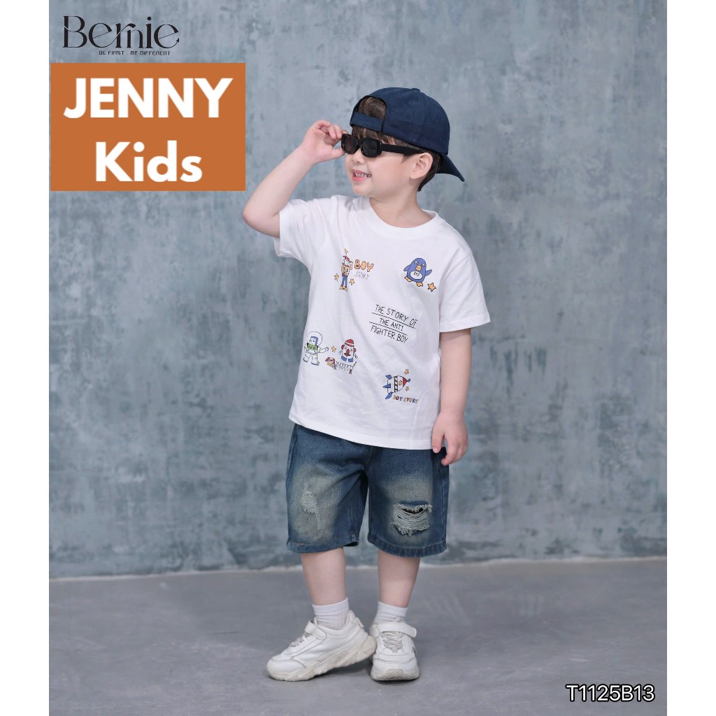9-26kg Bộ Bernie bé trai áo cotton quần jeans đi học đi chơi boy story jenny kids