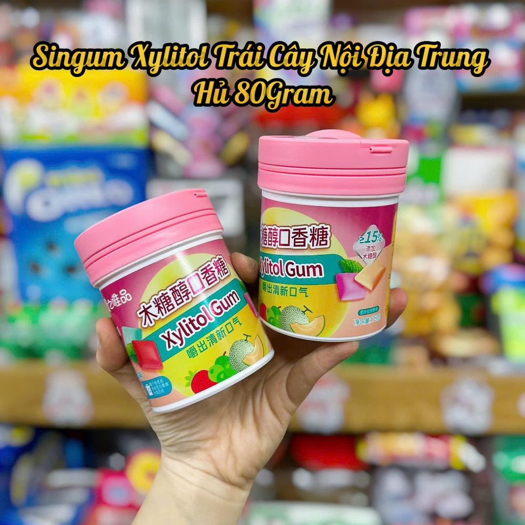 Kẹo Singum Trái Cây Không Đường - Kẹo Mềm Hạt Đậu Trái Cây 80Gram