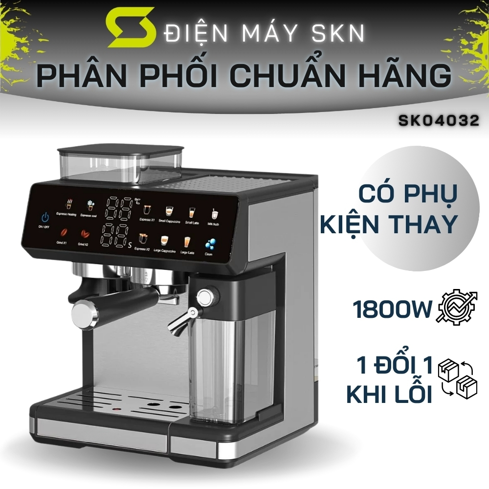 Máy pha cà phê tự động LUMABELLA LB54018 tự động xay hạt cà phê, đánh sữa, dễ sử dụng tại nhà SK04032