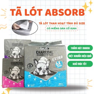 Miếng tã lót vệ sinh cho chó than hoạt tính bịch 100 miếng CHARCOAL  ABSORB đủ size