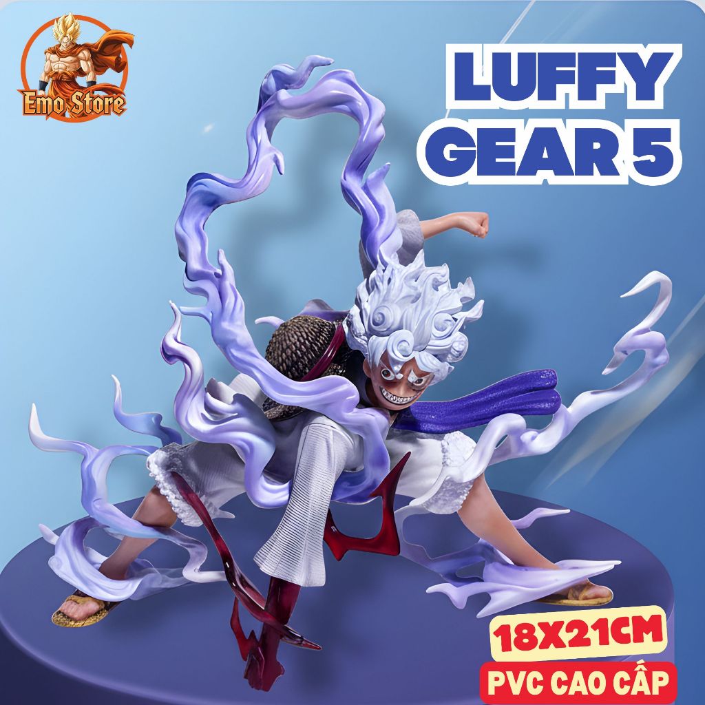Mô Hình Luffy Gear 5 Đấm Đất Nhựa PVC Cao Cấp - Tượng One Piece 18cm