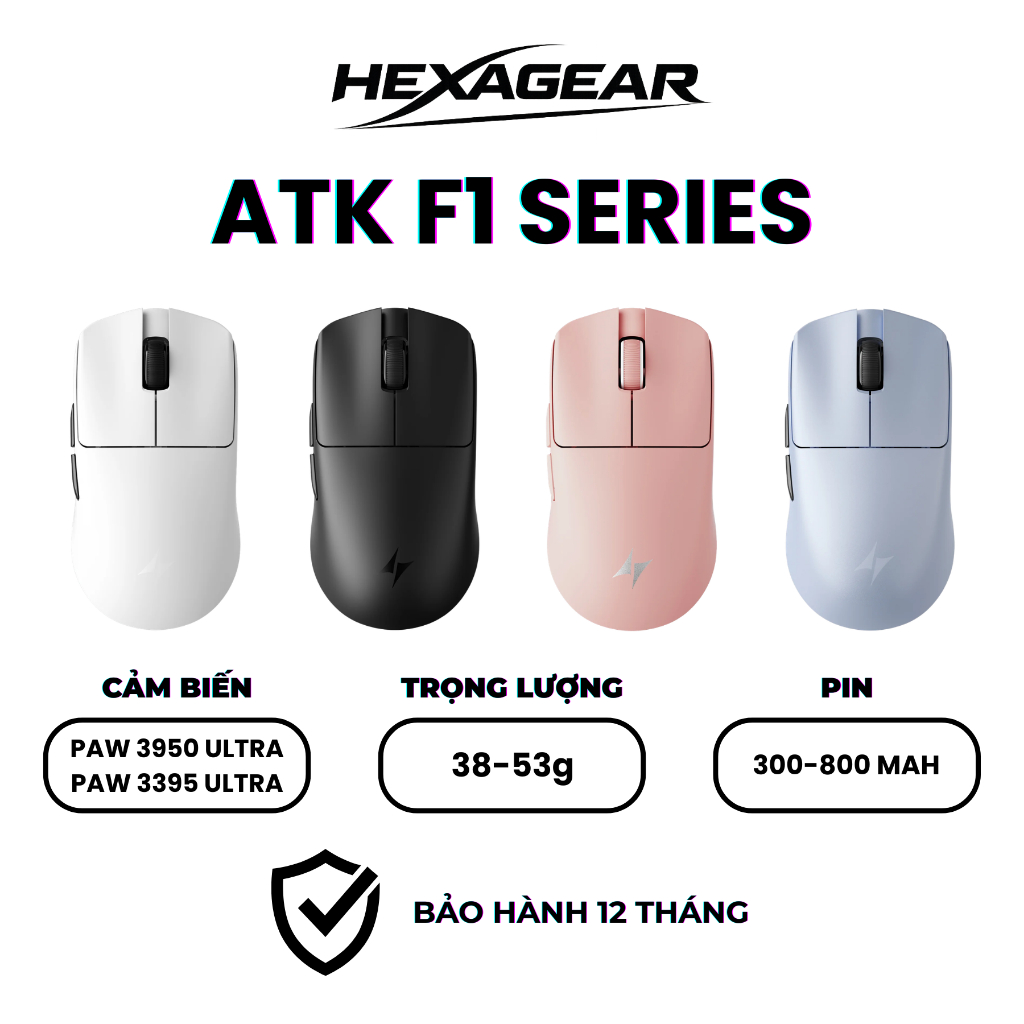 [GIAO NGAY] Chuột Gaming Không Dây ATK  F1 V2 UltraMax | Ultimate | Extreme