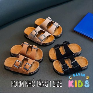 (PHOM NHỎ TĂNG 1 - 2 SIZE) Dép Lê Chất Liệu Da Lộn 2 Quai Khóa Điều Chỉnh Đế Trấu Siêu Nhẹ Cho Bé Trai, Bé Gái 2026 2619