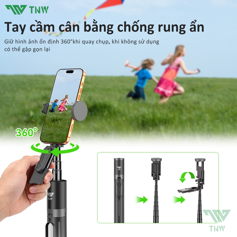 TNW PP5 Gậy chụp ảnh Selfie 3 chân 1.6M điều khiển từ xa  trợ sáng cao cấp xoay 360 độ, gậy livestream | BigBuy360 - bigbuy360.vn
