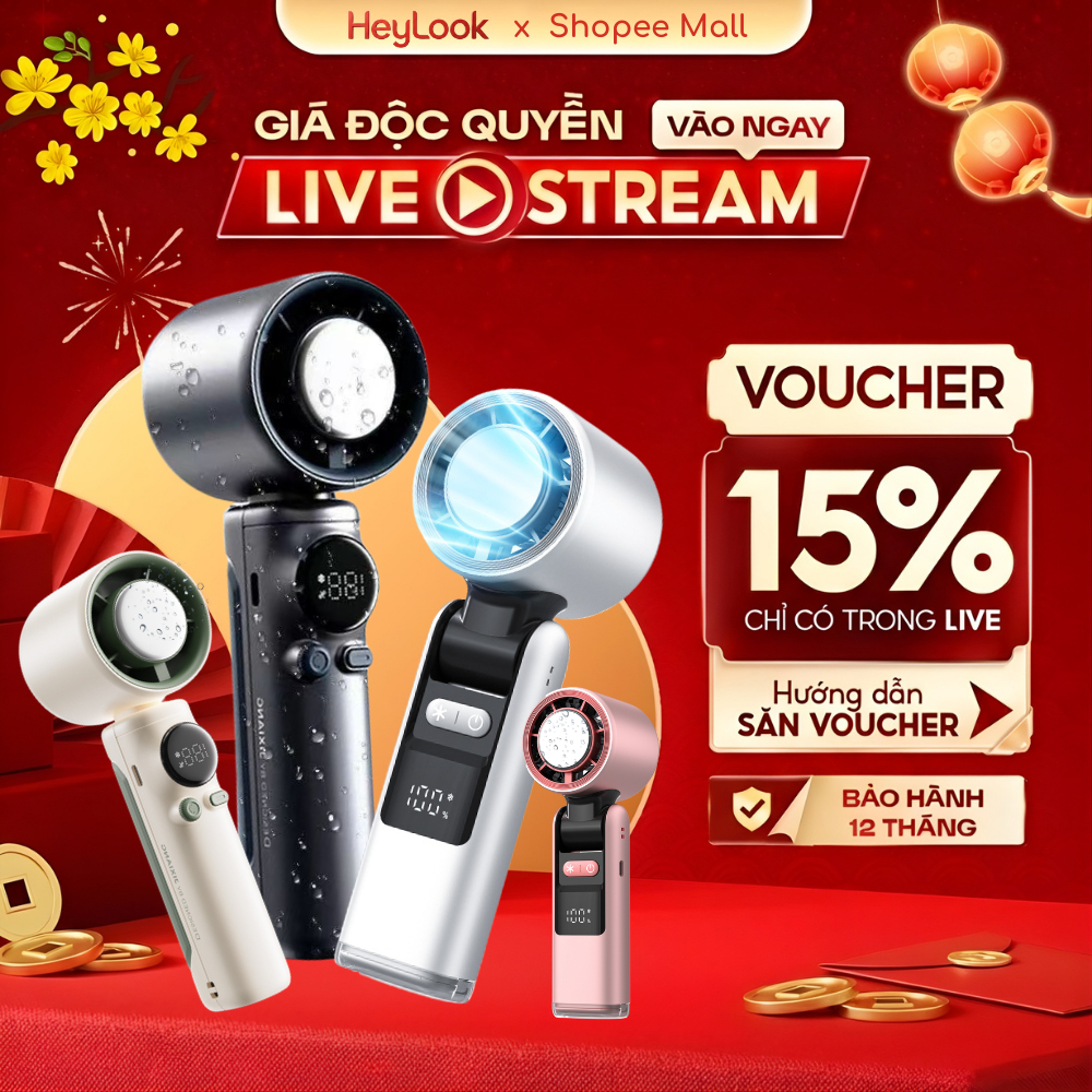 [XẢ HÀNG] Quạt Cầm Tay Tích Điện Mini Tốc Độ Gió Siêu Mạnh Pin 5000mAh, Quạt Sò Lạnh Gập Gọn Có Đèn Pin