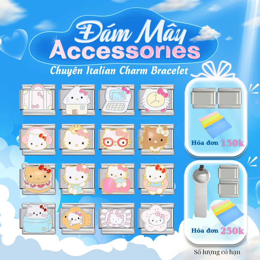 Charm Kitty Ver 3 Vòng Tay Italian Charm Bracelet