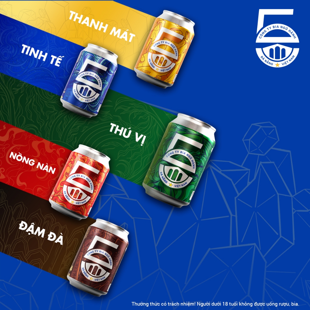THÙNG 20 BIA LON 5E - NGŨ HÀNH MIX/5E Kim -5E Thủy- 5E Mộc -5E Hỏa -5E Thổ /Bia Thủ công/Craft beer