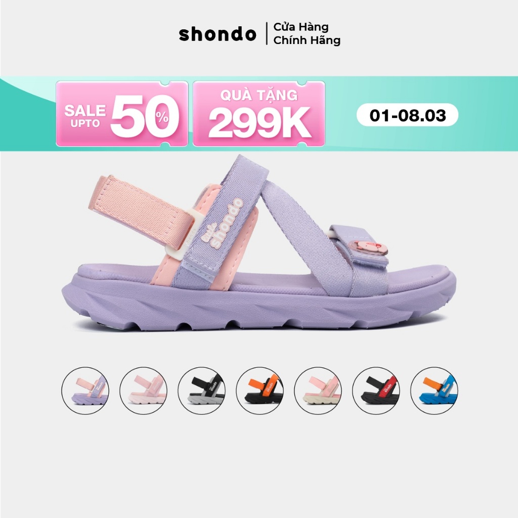Giày Sandal Trẻ Em Little 6 Tem Khủng Long Thoải Mái, Siêu Nhẹ Shondo Nhiều Màu