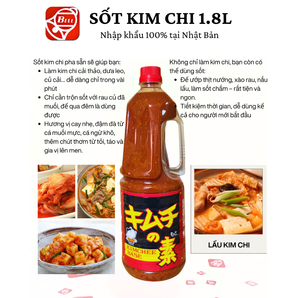 Sốt Kim Chi Nhật Chai 1.8L | nhập khẩu 100% từ Nhật