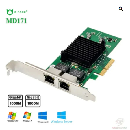 Card PCI Express x1 to 2 cổng lan RJ45 tốc độ 10/100/1000Mbps M-Pard MD171