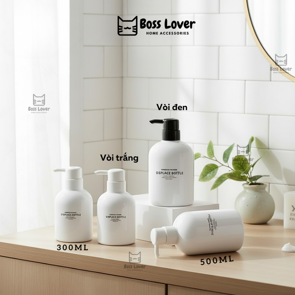 Chai lọ chiết đựng mỹ phẩm, dầu gội, sữa tắm 300ml,500ml (LT04)