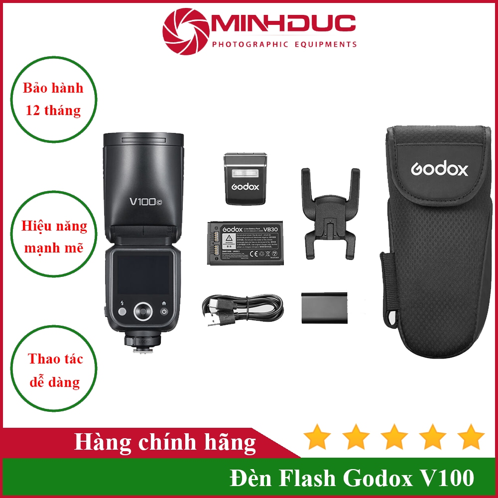 Đèn Flash Godox V100 TTL Hss 1/8000 Chính hãng