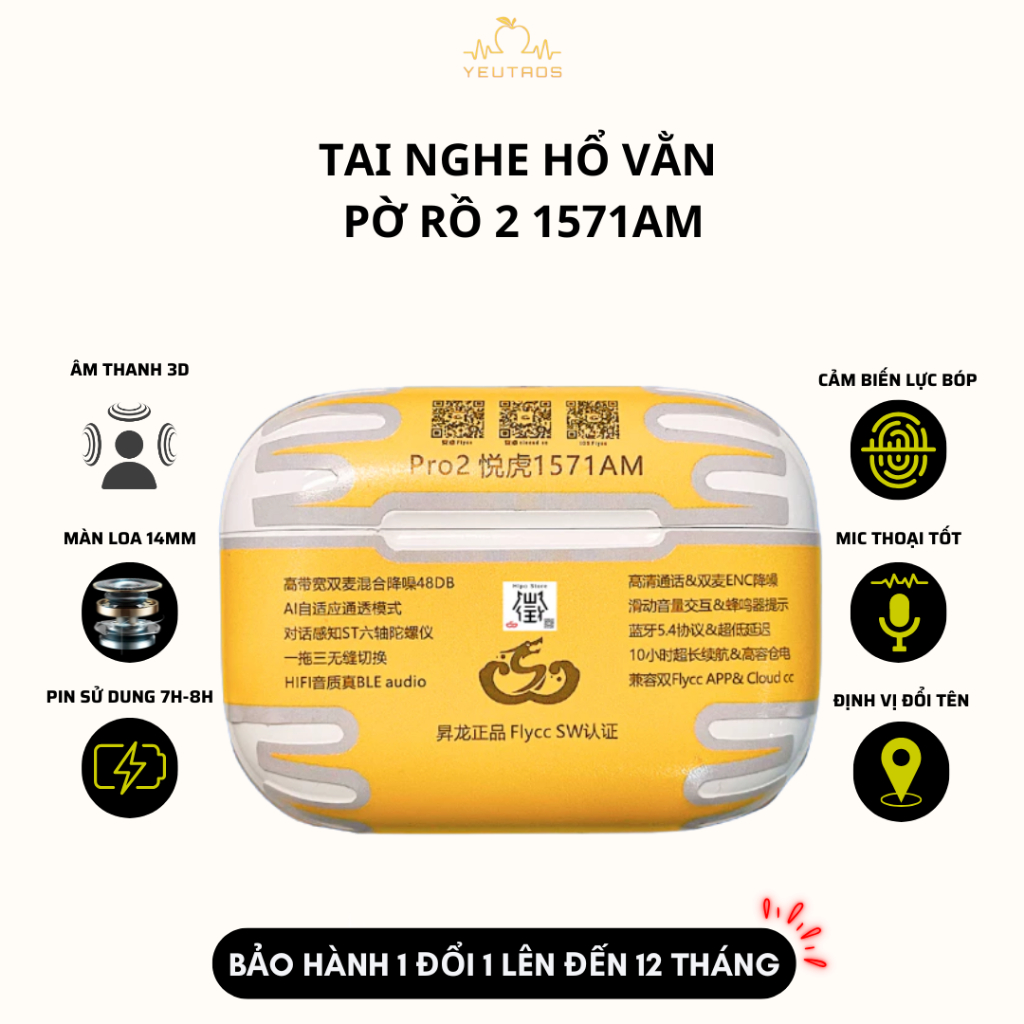 Tai Nghe Bluetooth 1571AM ANC  - 1563E - Y9791 - Y9PLUS| Pin 6–8H | Sạc Không Dây - Tăng Giảm Âm Lượ