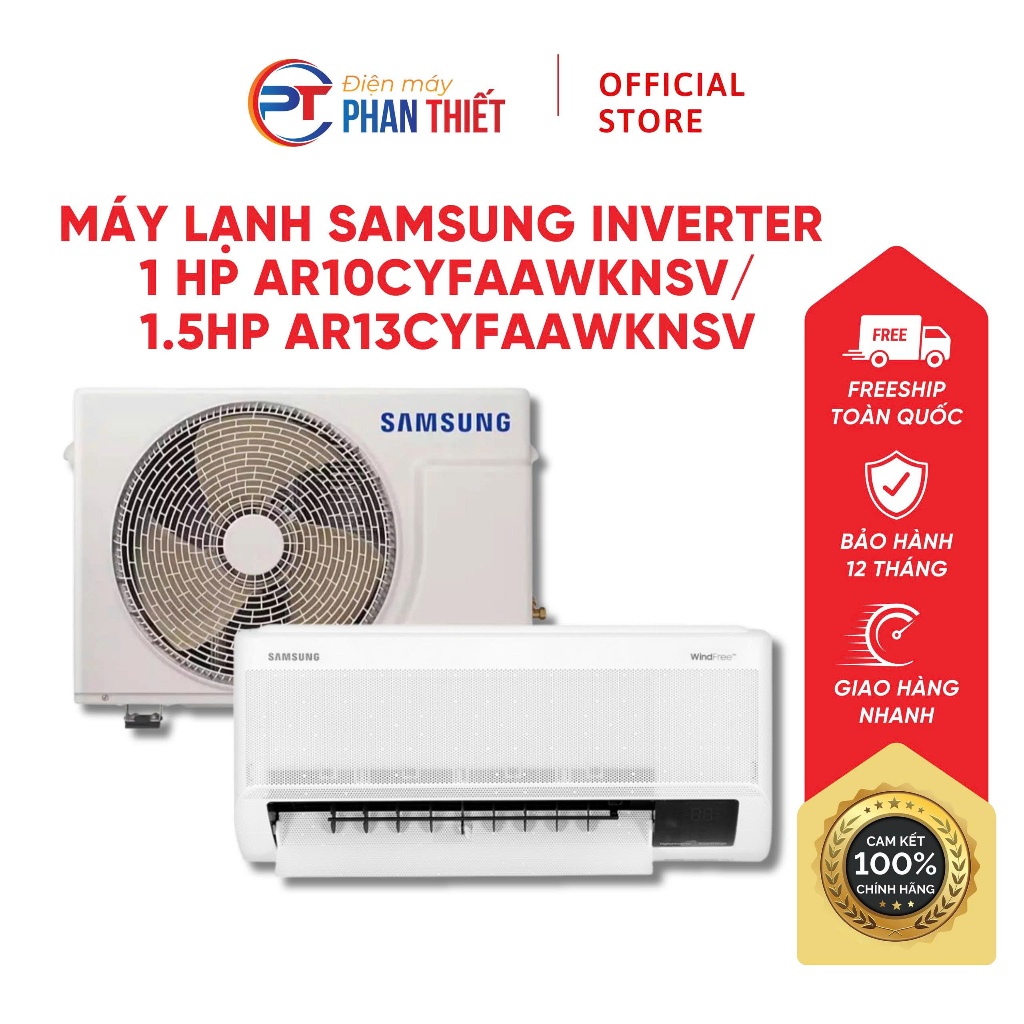 Máy lạnh Samsung Wind-Free Inverter 1 HP AR10CYFAAWKNSV / AR13CYFAAWKNSV (KHÔNG LẮP ĐẶT)