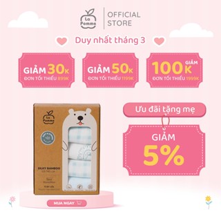 K001 Set 5 Khăn sữa sợi tre lụa La Pomme phối màu (30x30cm) - Nắng mùa xuân