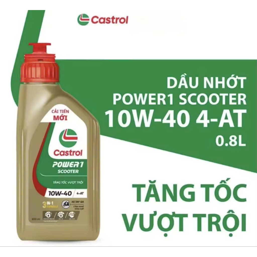 DẦU NHỚT ( Castrol POWER 1 , SCOOTER ,10W-40 , 4-AT ) 800ML